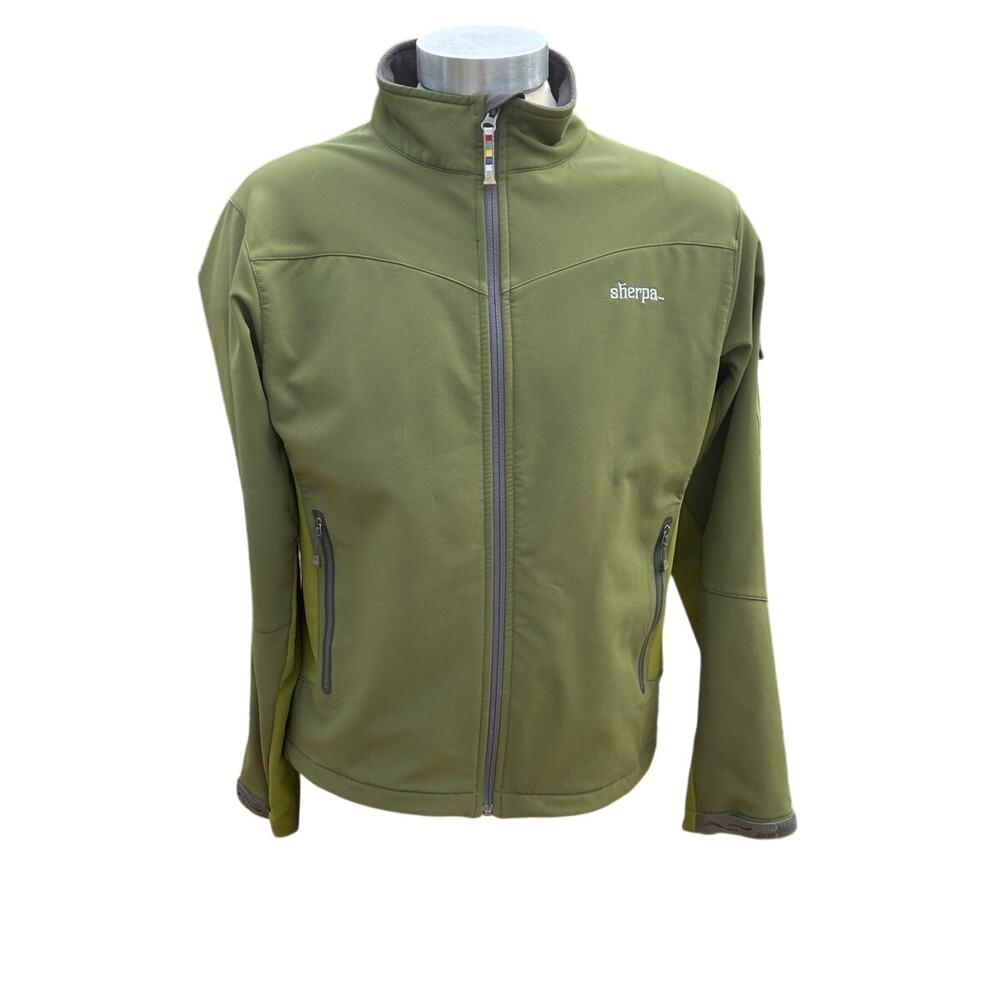 Sherpa Adventure Gear Men's Softshell Fleece Lined Jacket Olive Green Size Large